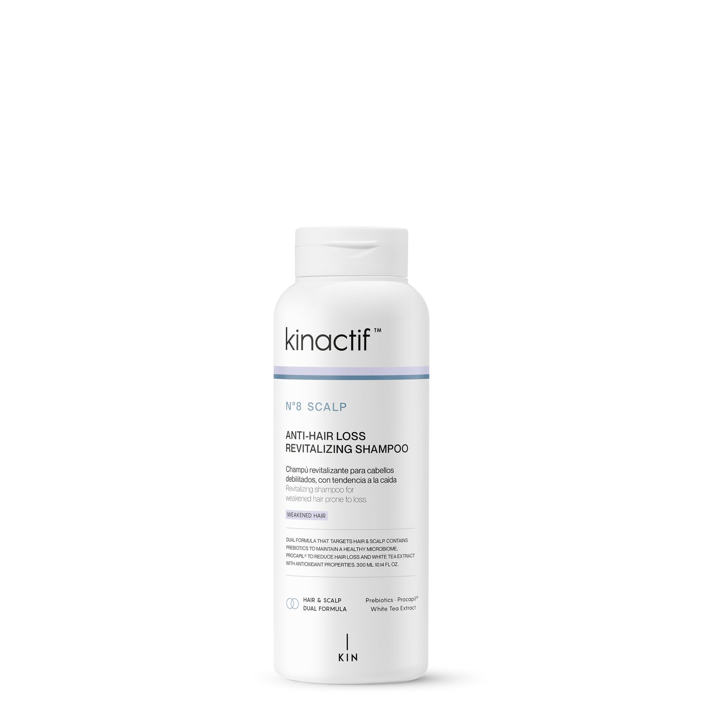 KINACTIF Nº8 SCALP · ANTI-HAIR LOSS REVITALIZING SHAMPOO · 300 ML